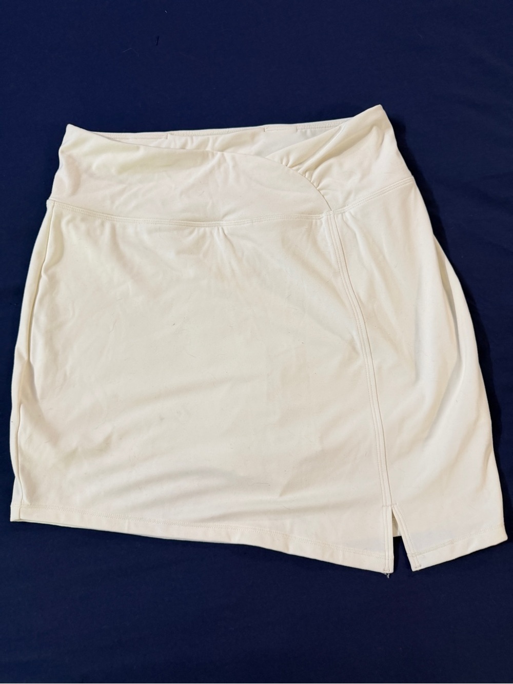 Cream Athletic Skort with Front Slit